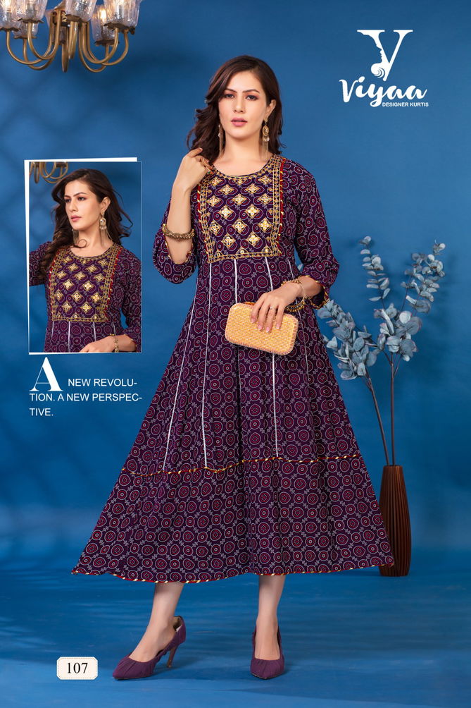 Viyaa Bandhej 1 Designer Foli Printed Kurti Catalog
